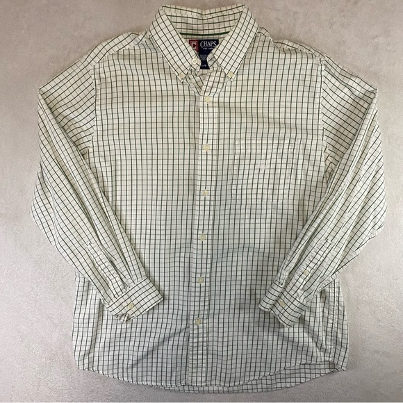 Chaps Button Down Long Sleeve Checkered Shirt Size L Embroidered Logo - Picture 1 of 7